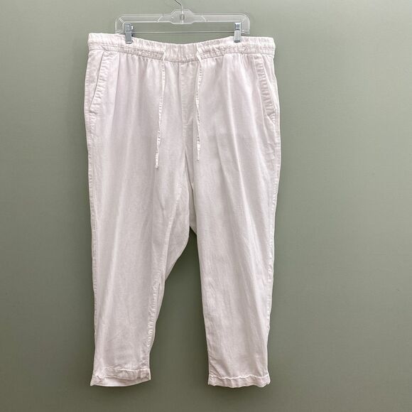 Old Navy Linen Blend Pants Womens 2X Plus Pull On Lightweight Casual Lounge - Picture 1 of 8